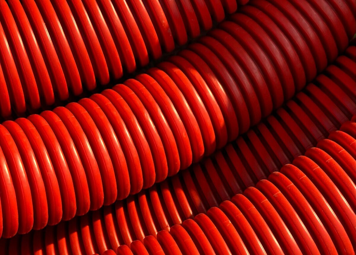 Red polyurethane pipes